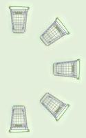 Pattern of many small shopping carts on a lime background photo