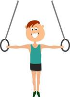 Gymnast boy, illustration, vector on white background