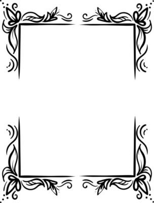 Decorative flower frame, illustration, vector on a white background.