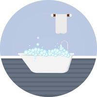 Small bathtub,illustration, vector on white background.