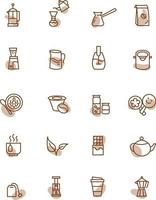 Coffee and tea, illustration, vector on a white background.