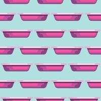 Pink plastic plate,seamless pattern on pink background. vector