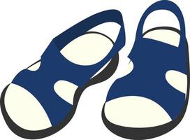 Blue shoes, illustration, vector on white background.