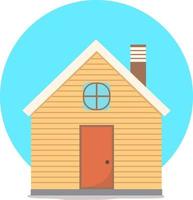 Wooden home ,illustration, vector on white background.