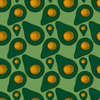 Avocado pattern , illustration, vector on white background