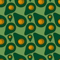 Avocado pattern , illustration, vector on white background