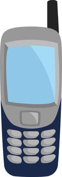 Old phone, illustration, vector on white background