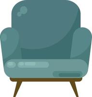 Cyan sofa, illustration, vector on white background