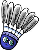 Blue shuttlecock, illustration, vector on white background