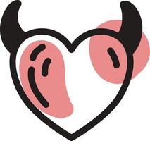 Devilish heart, illustration, vector, on a white background. vector