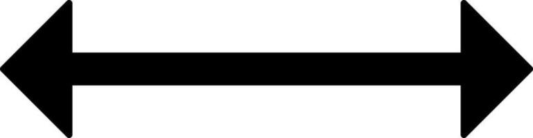 Two small black arrows pointing in different directions, illustration, vector on white background.