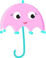 Pink umbrella, illustration, vector on white background.