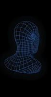 Loopable rotating mesh man face video