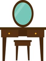 Dressing table, illustration, vector on white background.