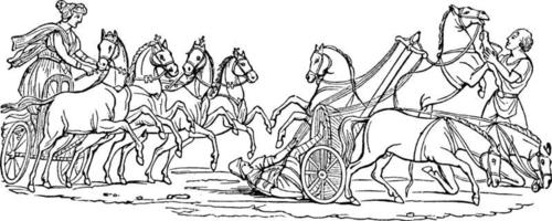 Currus or Chariot, vintage illustration. vector