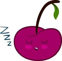 Sleeping cherry, illustration, vector on white background