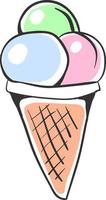 Big ice cream, illustration, vector on white background.