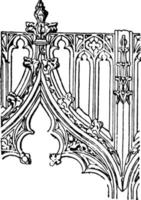 Tracery, slender than they actually,  vintage engraving. vector