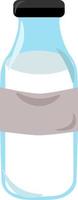 Milk in bottle, illustration, vector on white background.