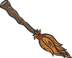 Magic flying broom, illustration, vector on white background