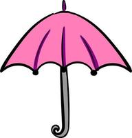 Pink umbrella, illustration, vector on white background.