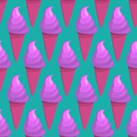 Ice cream pattern, illustration, vector on white background