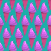 Ice cream pattern, illustration, vector on white background