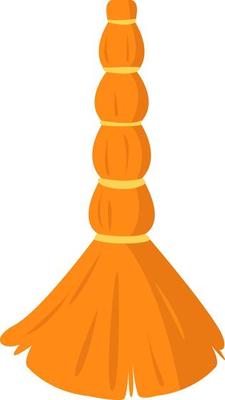 Old broom,illustration,vector on white background