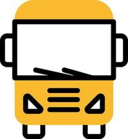 Traveling yellow bus, illustration, vector on a white background.