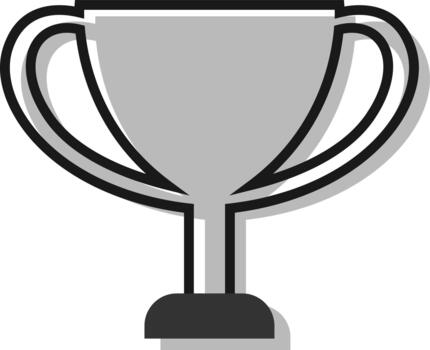 Golden cup, illustration, vector on white background.