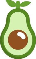 aguacate por la mitad, ilustración, vector, sobre un fondo blanco. vector