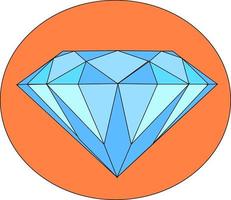 Big diamond, illustration, vector on white background.