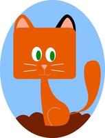 Cute ginger kitty, illustration, vector on white background.