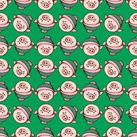Pig head pattern, illustration, vector on white background