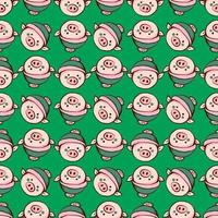 Pig head pattern, illustration, vector on white background