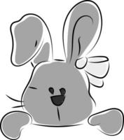 Funny bunny drawing, illustration, vector on white background.