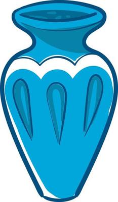 Interesting blue vase,illustration,vector on white background