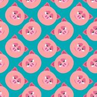 Pig pattern, seamless pattern on blue background. vector