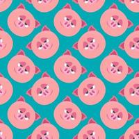 Pig pattern, seamless pattern on blue background. vector