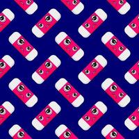 Tired eraser, seamless pattern on blue background. vector