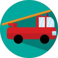 Red fire truck, illustration, vector, on a white background. vector