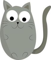 un gato gris feliz, vector o ilustración de color.