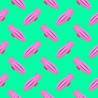 Pink airship, seamless pattern on green background. vector