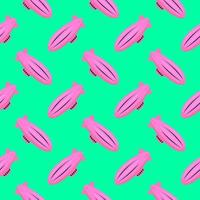 Pink airship, seamless pattern on green background. vector