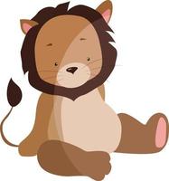 Lion toy, illustration, vector on white background.