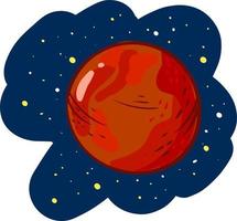 Planet Mars in space, illustration, vector on white background