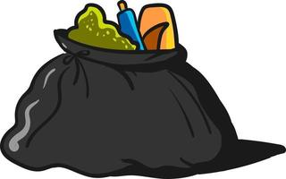 Garbage bag , illustration, vector on white background