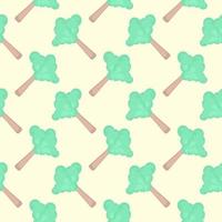 Green trees , seamless pattern on a yellow background. vector
