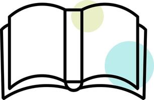 Blank pages of a book, illustration, vector on white background.