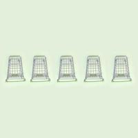 Pattern of many small shopping carts on a lime background photo